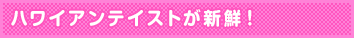 ハワイアンテイストが新鮮!