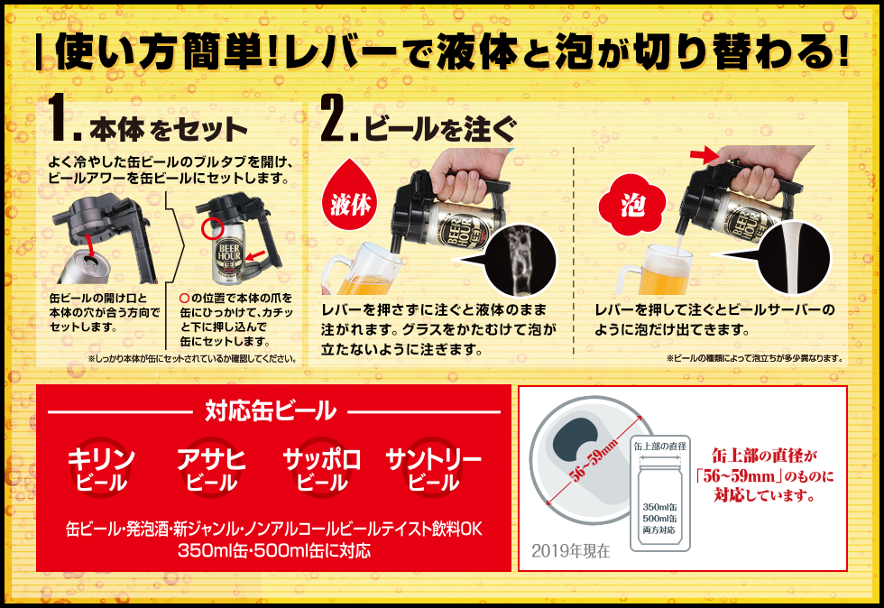 使い方簡単!レバーで液体と泡が切り替わる!